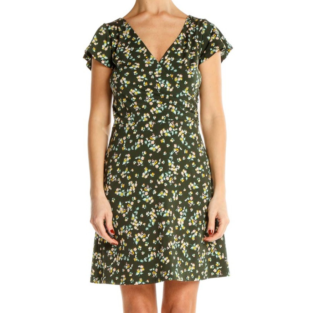 Green Floral Mini Dress